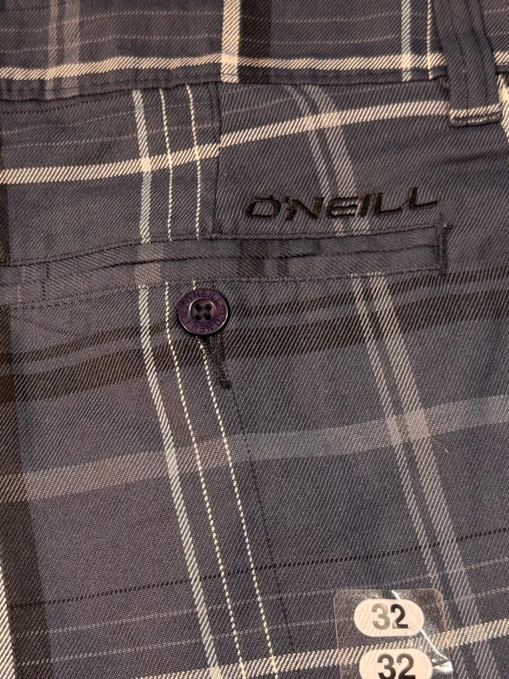Quiksilver Charcoal and Beige Plaid Swim Shorts - Picture 3 of 12